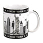 Ceramic coffee mug with Brooklyn Bridge and NYC skyline design