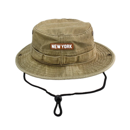 Cotton Safari Hat with New York Patch