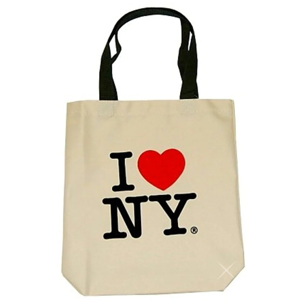 I LOVE NY natural colored polyester tote bag