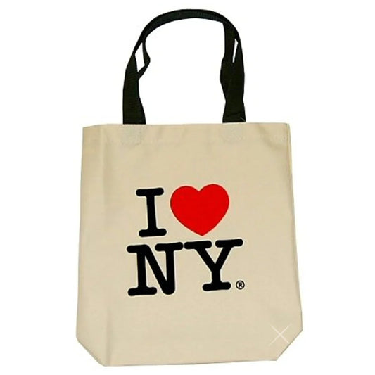 I LOVE NY natural colored polyester tote bag