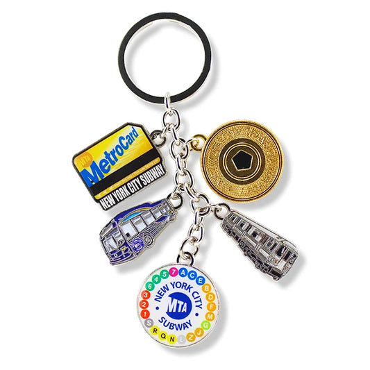 Official MTA Charm Keychain with multi-colored transit charms.